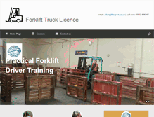 Tablet Screenshot of forklifttrucklicence.com